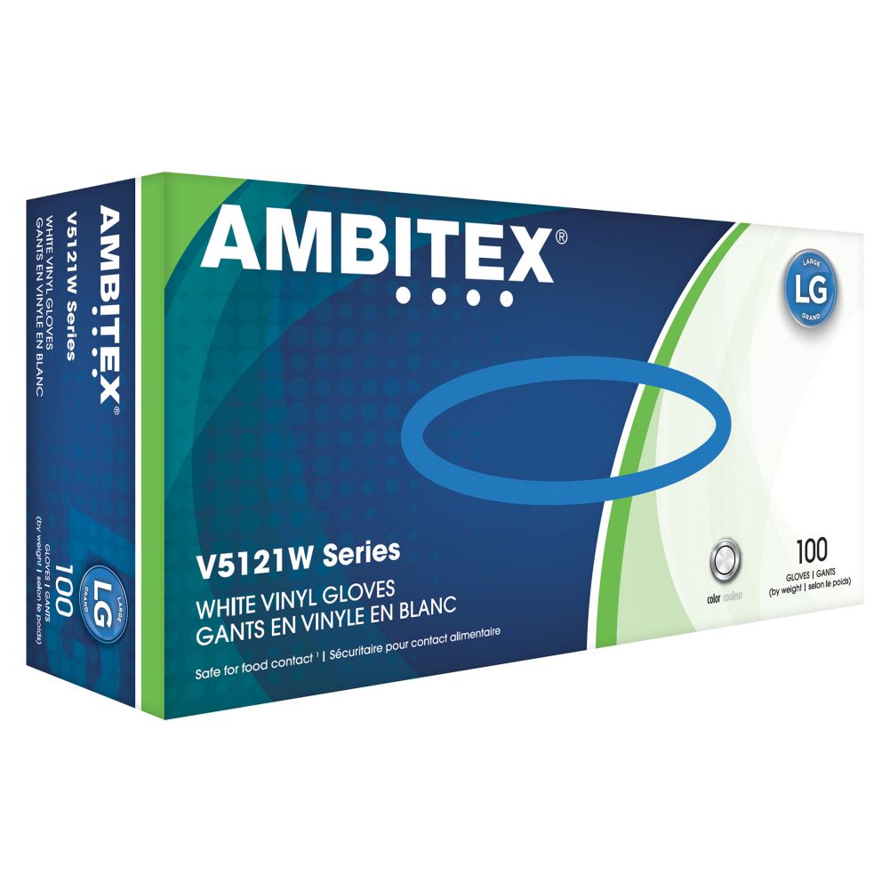 Tradex Ambitex&reg; Large Powdered All Purpose Synthetic Vinyl Gloves