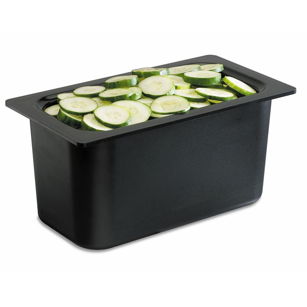San Jamar&reg; Chill-It&reg; Black 1/3-Size Food Pan