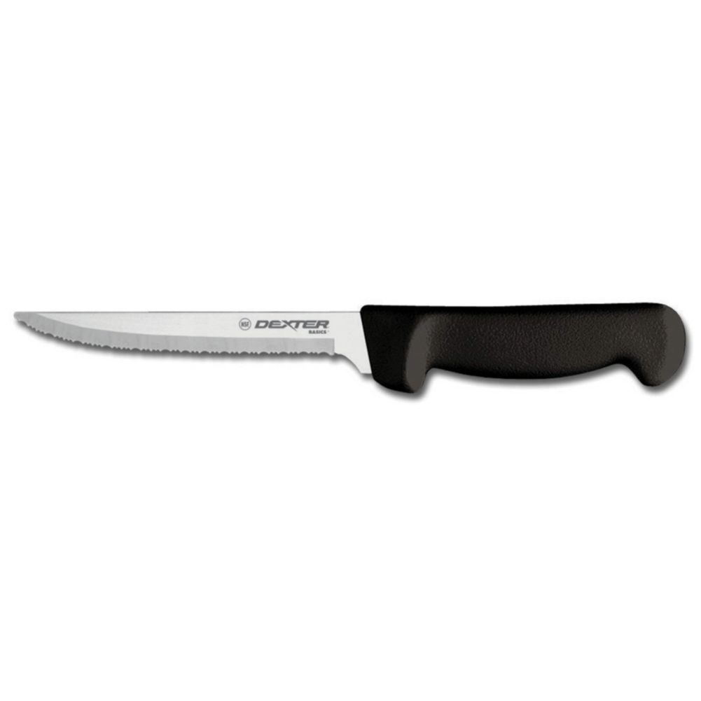 Dexter Russell Basics 8" Scalloped Utility Knife w/ Black Handle
