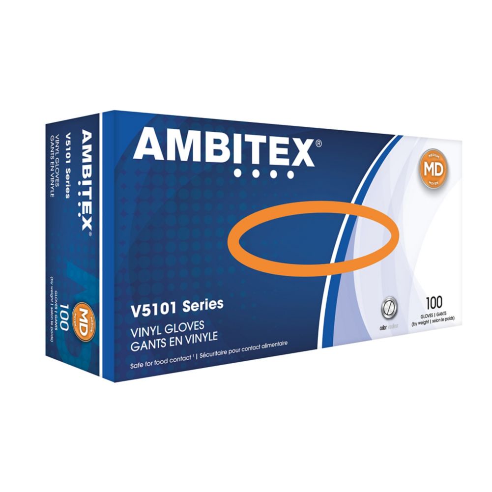 Tradex Ambitex&reg; Medium Powdered General Purpose Vinyl Gloves
