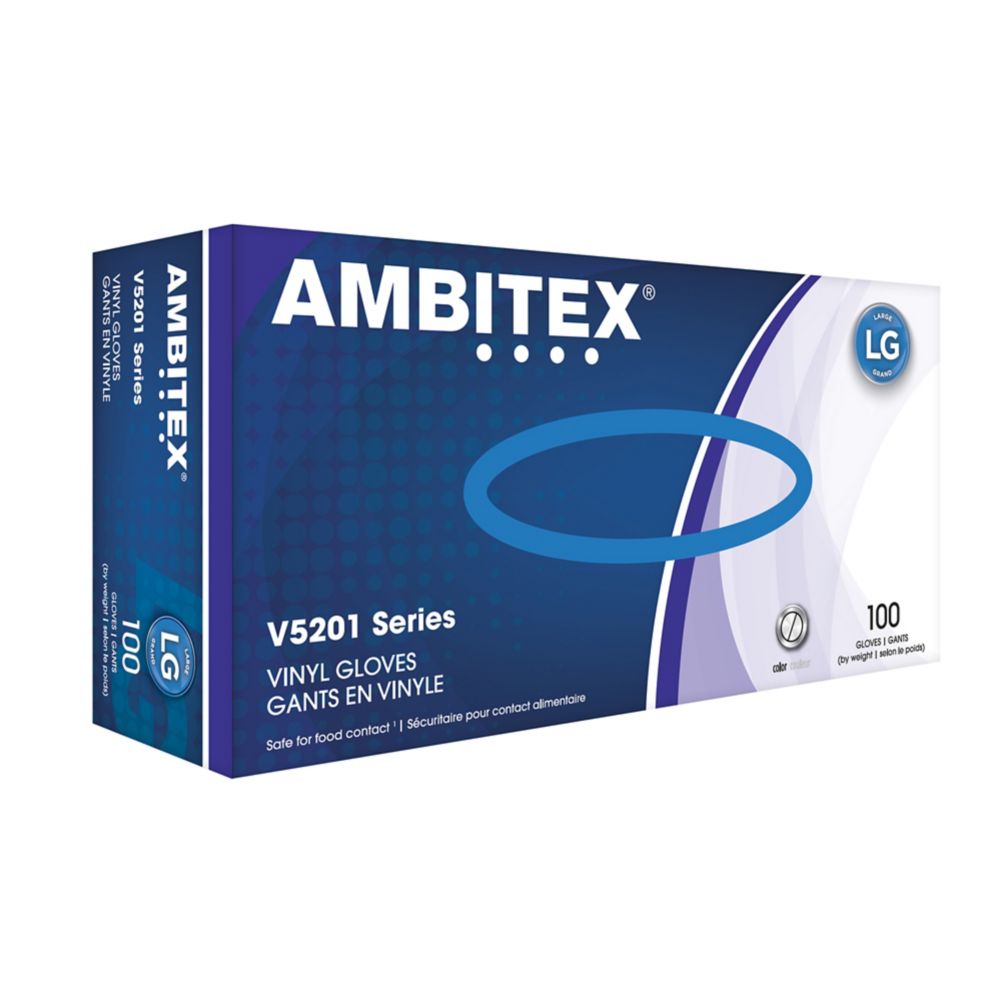 Tradex Ambitex&reg; Large Powder-Free General Purpose Vinyl Gloves
