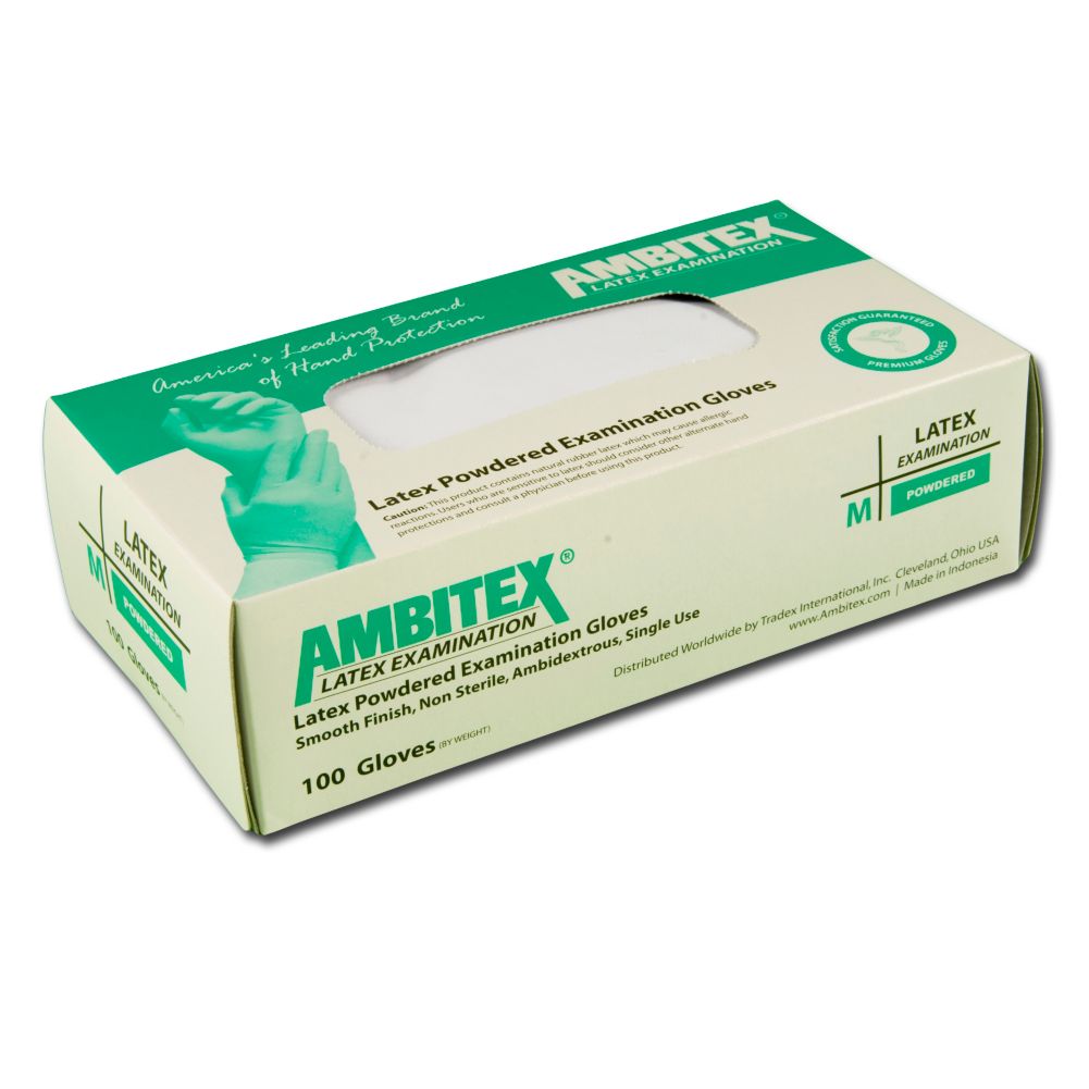 Tradex Ambitex&reg; Large Powdered Latex Exam Gloves