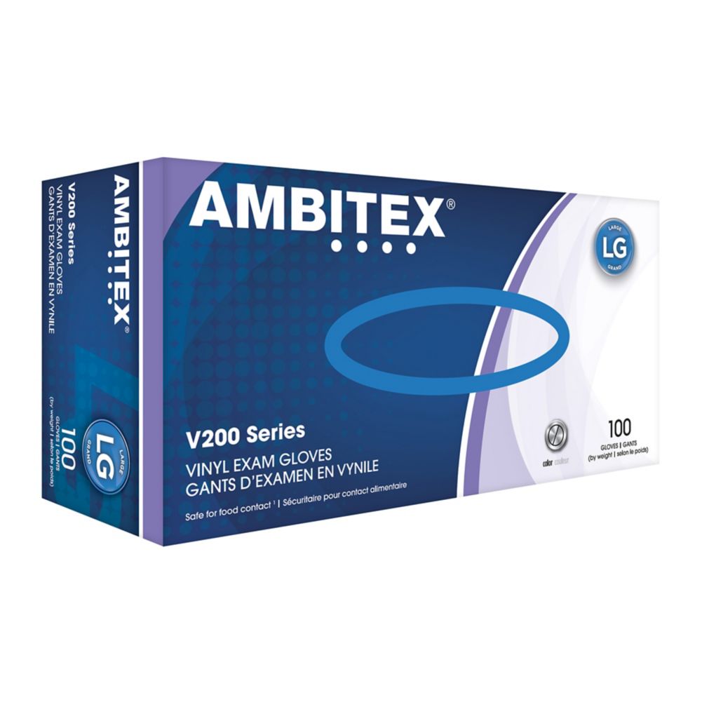Tradex Ambitex&reg; Large Powder-Free Vinyl Exam Gloves