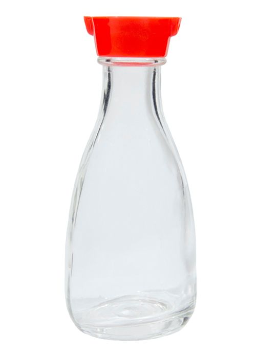 Town Food Service 6 Oz. Red Glass Soy Sauce Bottle