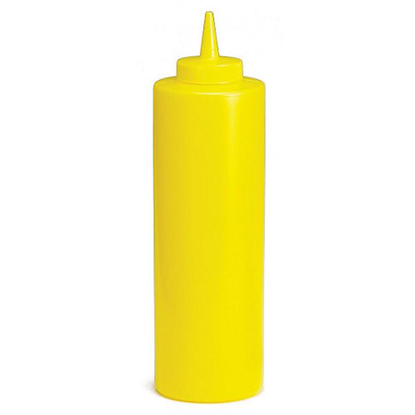 Tablecraft 24 Oz Yellow Mustard Squeeze Dispenser with Cone Tip