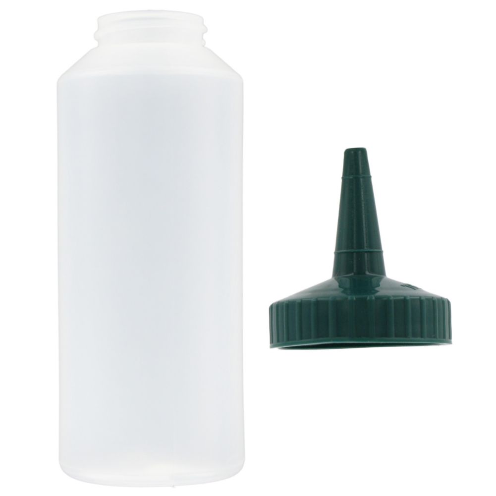 Traex&reg; 12 Oz. Clear Single Tip Vista Squeeze Bottle with Green Tip