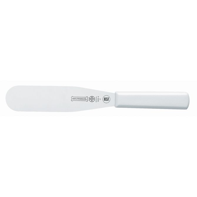 Mundial Baker's Icing Spatula w/ Molded White Poly Handle - 6"