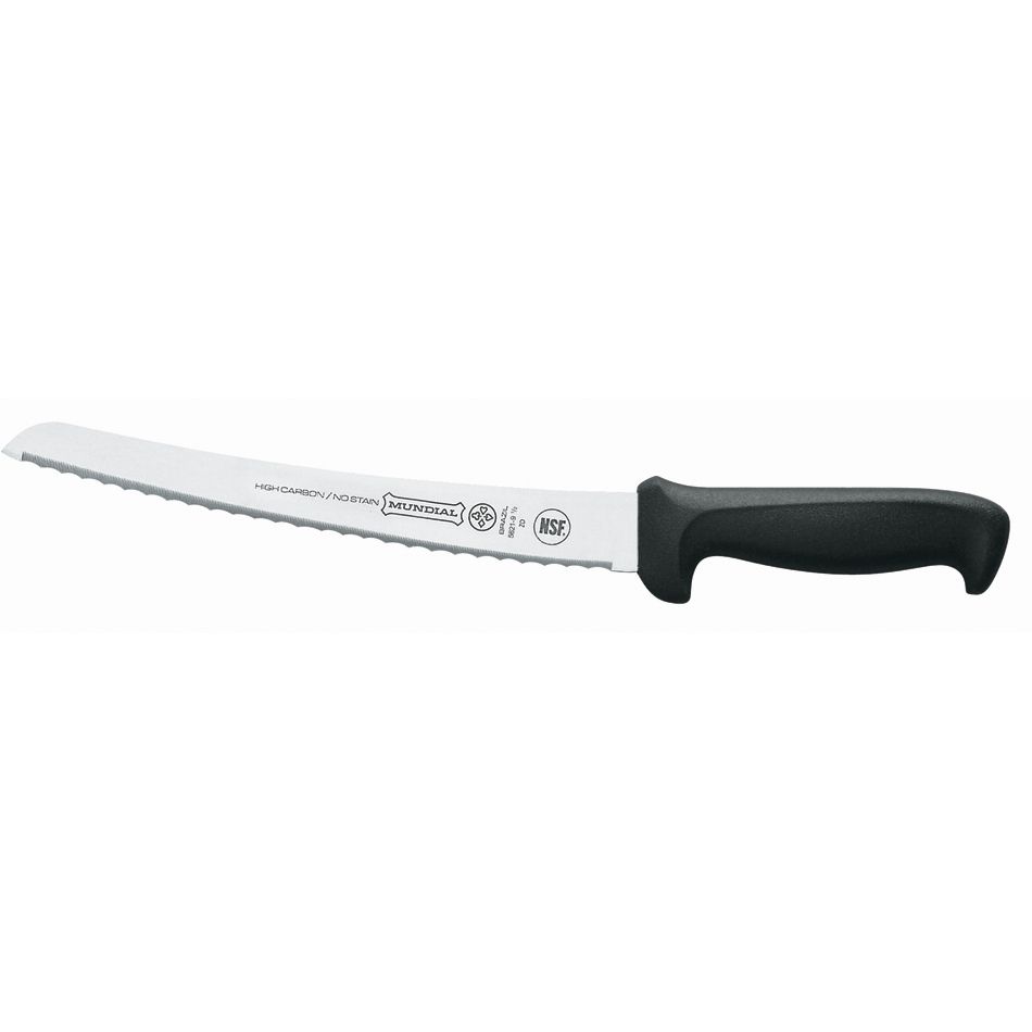 Mundial Curved Micro-Serrated Bread Knife w/ Black Handle - 10"