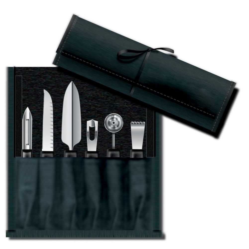 Victorinox 7-Piece Garnishing Kit with Black Nylon Handles