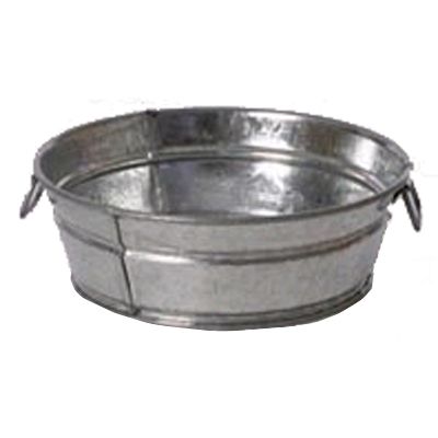 Galvanized Tin Large Mini Washtub, 3" x 8-1/2"