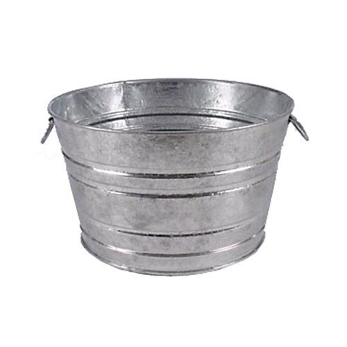 Large Galvanized Tin 3.73 gal Washtub