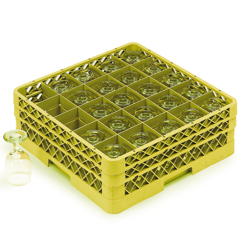 Traex&reg; 25 Compartment Yellow 3 Extender Glass Rack