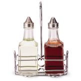 Traex&reg; 5 Oz. Square Glass Oil and Vinegar Cruet Set w/Wire Rack