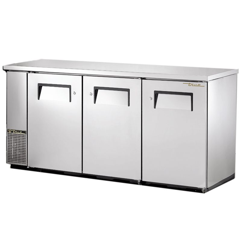 True&reg; S/S Solid Door Food Rated Back Bar Cooler for 180 6-Packs