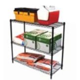 Focus Foodservice Black Epoxy Coated 5-Shelf Shelving Kit