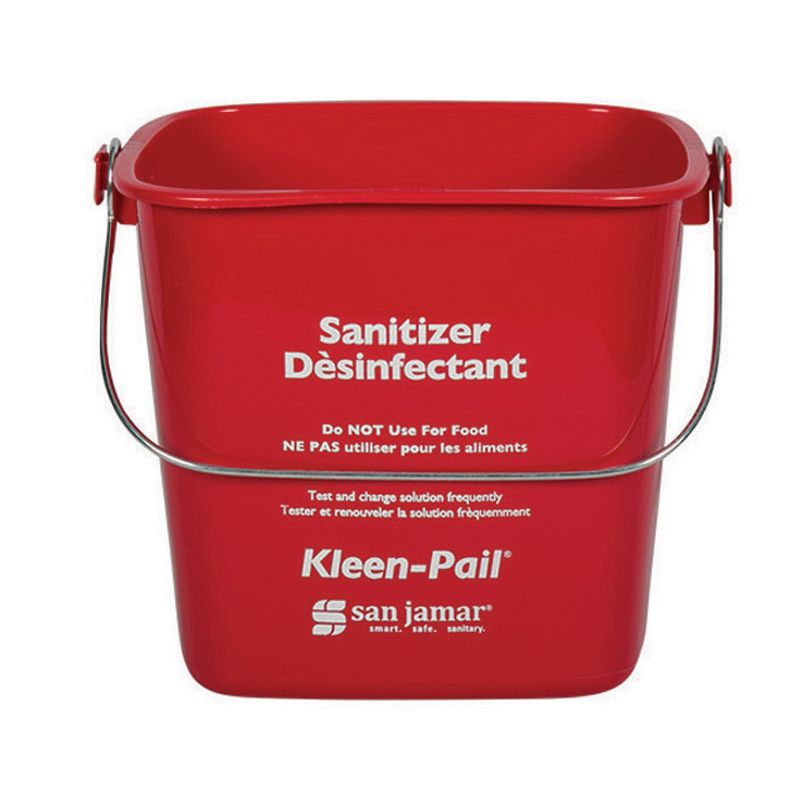 San Jamar&reg; Red 6-Quart Kleen-Pail&reg;