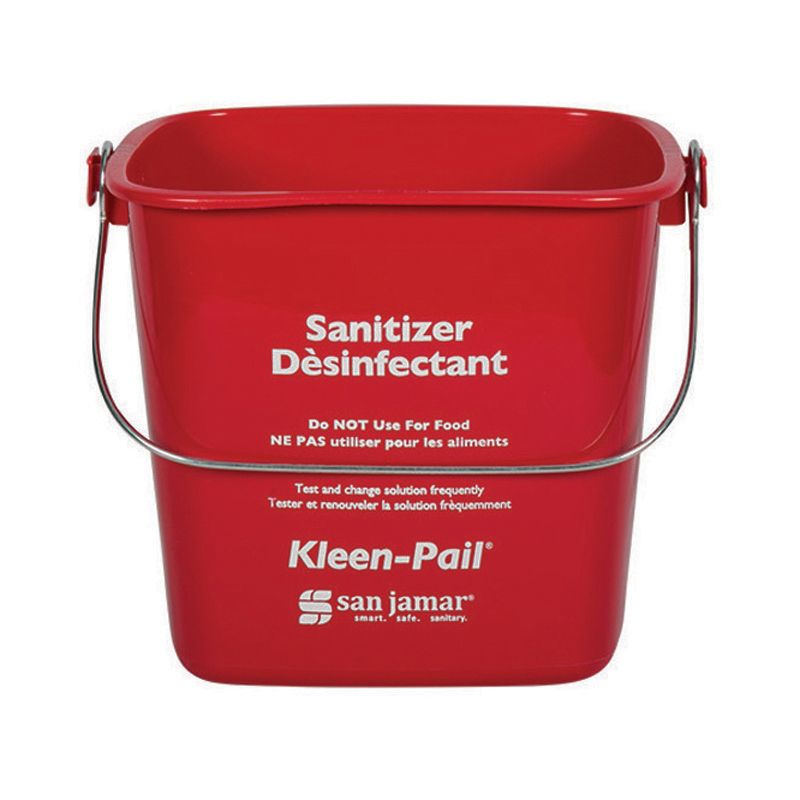 San Jamar&reg; Red 8-Quart Kleen-Pail&reg;