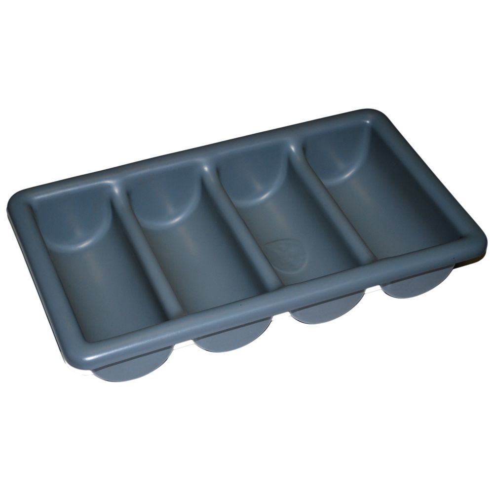 Golden West Tough Guys&reg; 4 Compartment Gray Cutlery Bin
