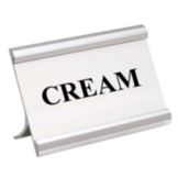 Matte Silver 3.5 x 2 "CREAM" Coffee Break Metal Sign