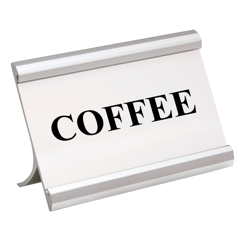 Matte Silver COFFEE 3.5 x 2 Coffee Break Metal Sign