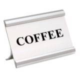 Matte Silver COFFEE 3.5 x 2 Coffee Break Metal Sign