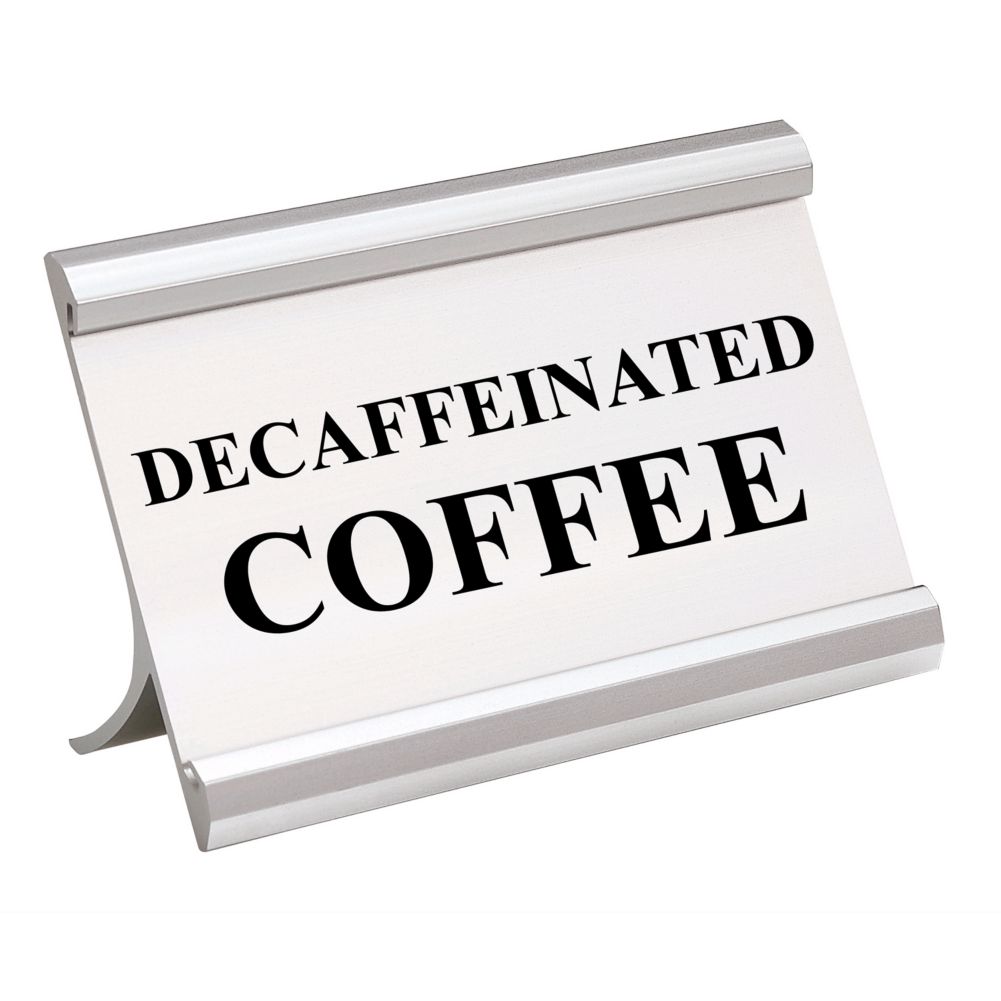 Matte Silver DECAF 3.5 x 2 Coffee Break Metal Sign