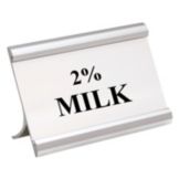 Matte Silver 2% MILK 3.5 x 2 Coffee Break Metal Sign