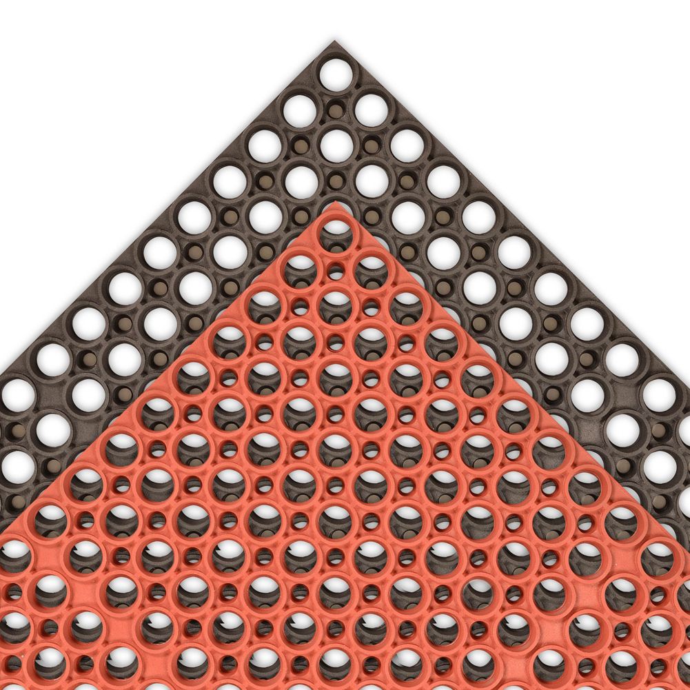 NoTrax&reg; Black 3' x 3' Tek-Tough&reg; Mat
