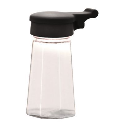 Traex&reg; 2 oz Black Flip Top Lid Salt and Pepper Shaker
