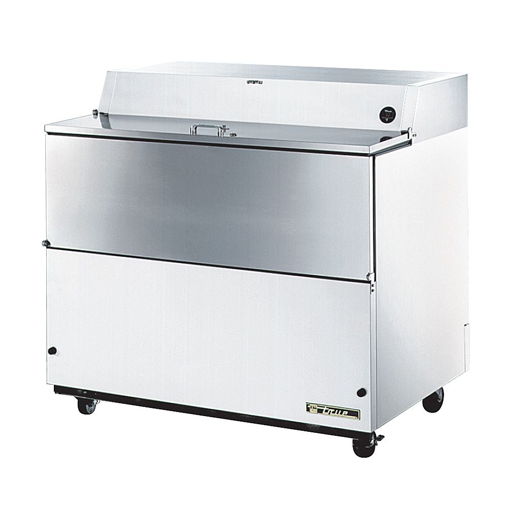 True&reg; S/S and White Vinyl 20.9 Cu Ft Milk Cooler with S/S Interior