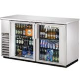 True&reg; S/S Glass Swing Door Back Bar Cooler for 133 6-Packs