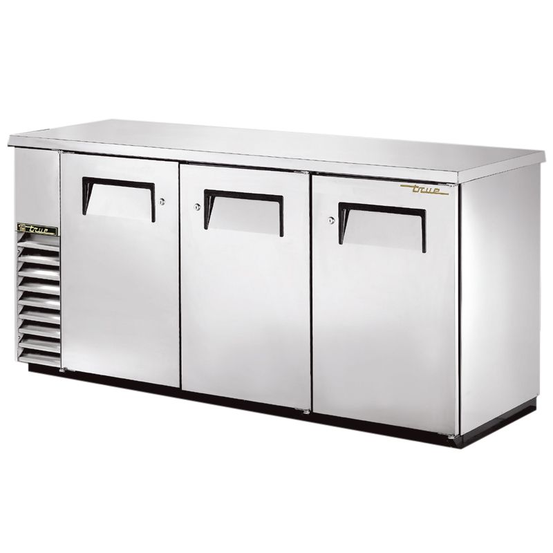 True&reg; S/S 2-Solid Door 4-Shelf Back Bar Cooler for 150 6-Packs