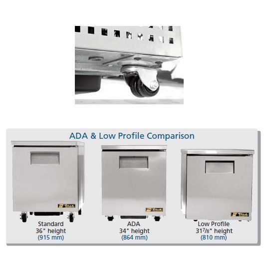 True&reg; 2-Drawer 6.5 Cu Ft Low Profile Undercounter Refrigerator