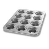 Chicago Metallic Glazed Aluminum Large-Crown 12 Cup Muffin Pan