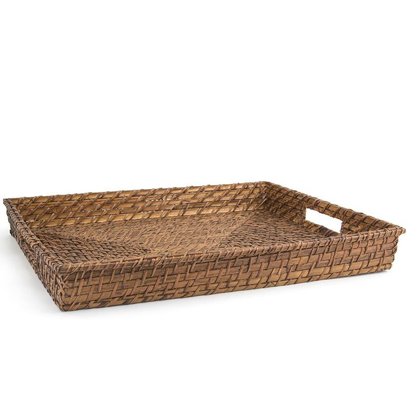 Front Of The House&reg; Brown Rectangle Rattan Tray