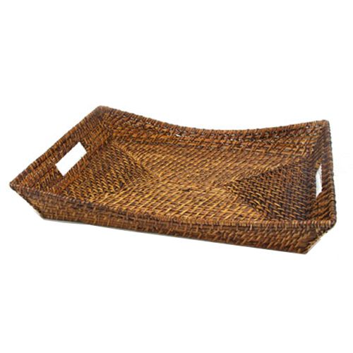 Front Of The House&reg; Brown 17 x 13" Rectangular Flare Tray