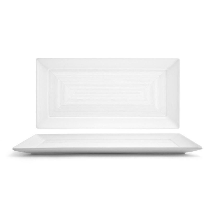 Front Of The House&reg; White Spiral&reg; Rectangle Plate