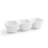 Front Of The House&reg; Mod&reg; White Porcelain 3-Compartment Bowl