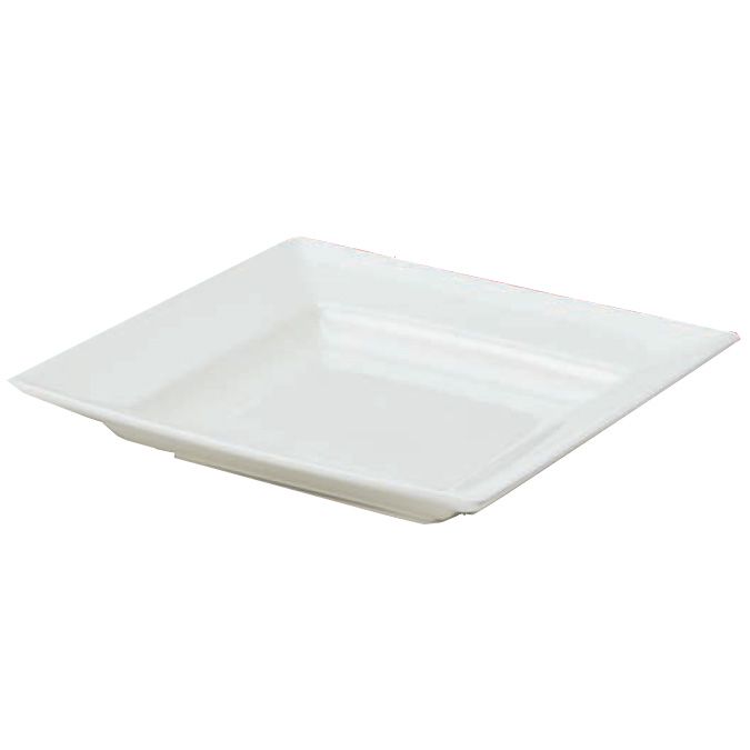 White Undecorated Square Shallow 16 oz Bowl