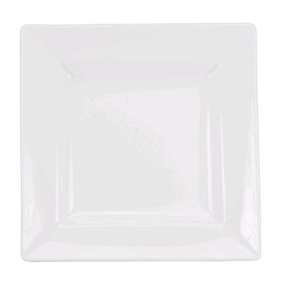 White Undecorated Square Shallow 16 oz Bowl