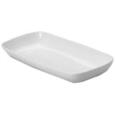 White Undecorated Rectangular 6 Qt Bowl