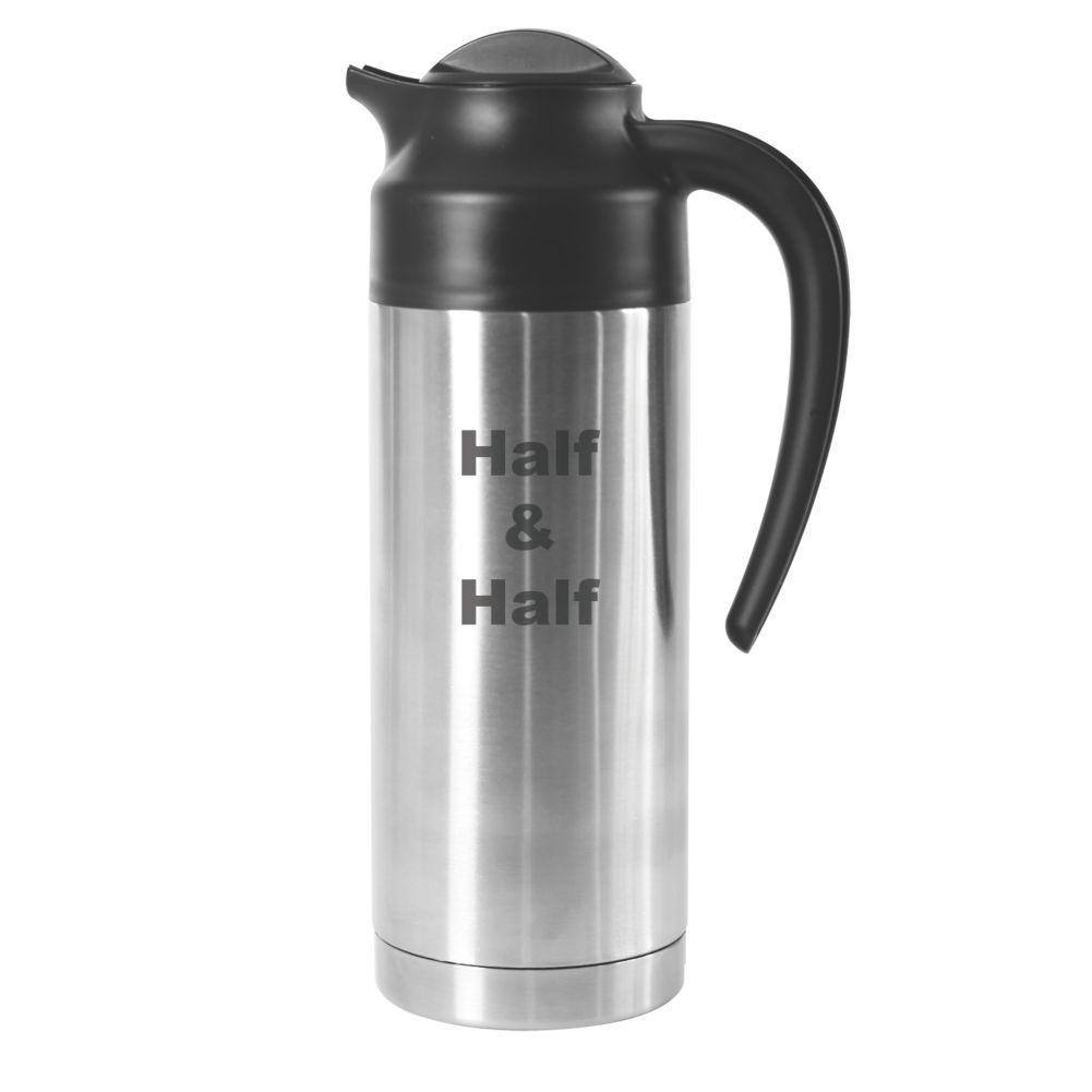 Service Ideas Steelvac&trade; S/S 1 L Carafe w/ Half and Half Imprint