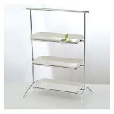 Culinaire&trade; Rectangular Chrome 3-Tier Riser w/ China Platter