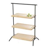 Culinaire&trade; Rectangular 3-Tier Stand w/ Wood Cutting Board