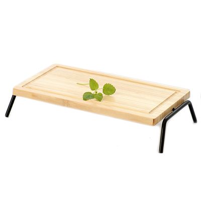 Culinaire&trade; Black Rectangular 1-Tier Riser w/ Wood Cutting Board