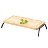 Culinaire&trade; Black Rectangular 1-Tier Riser w/ Wood Cutting Board