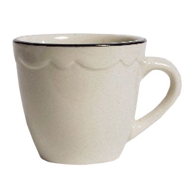 Tuxton 3-1/2 Oz Demitasse Cup, Shell Series, American White