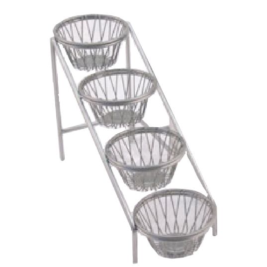 Dover Metals Nickel 4-Tier Round Amenity Stand w/ 6 Round Baskets