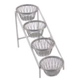 Dover Metals Nickel 4-Tier Round Amenity Stand w/ 6 Round Baskets