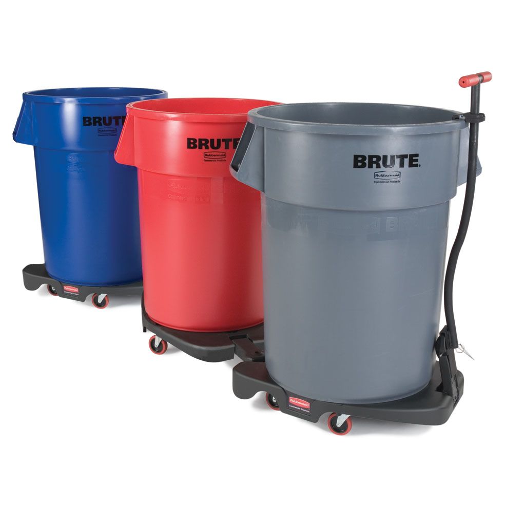Rubbermaid&reg; Black Trainable Dolly for Brute Container